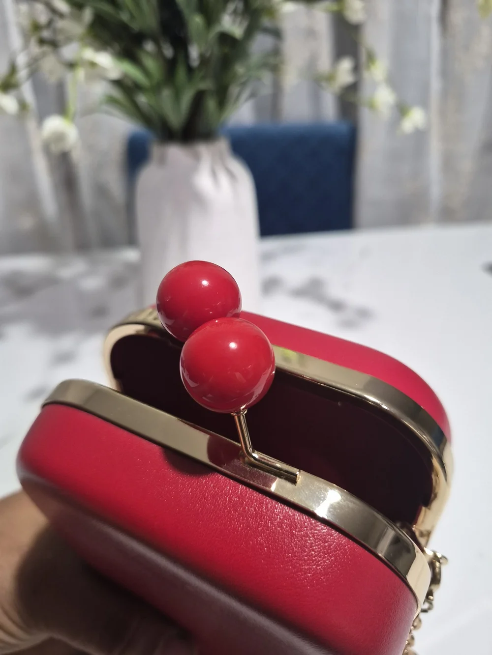 Elizabeth Arden Red Satin Blazer-Look Accessory